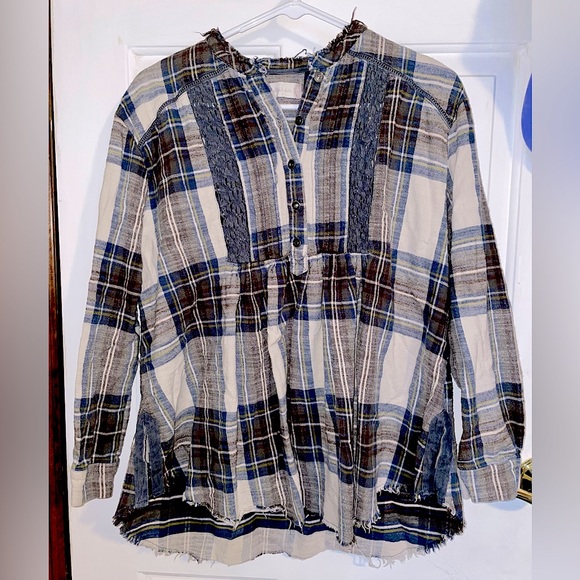 Altar’d State Flannel Blouse Size Small - Picture 1 of 3